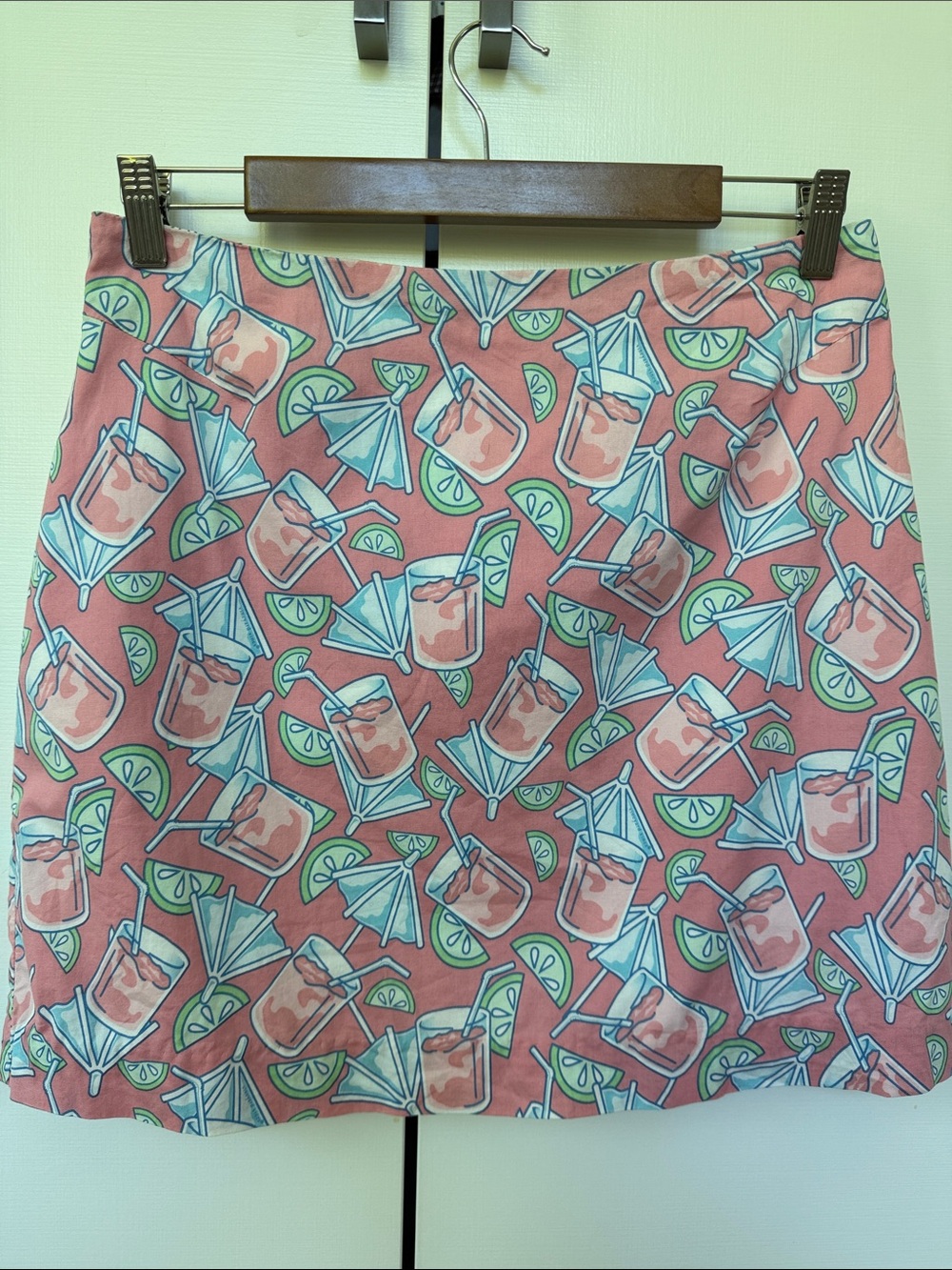 Vineyard Vines Pink Cocktail & Lime Print Mini Skirt